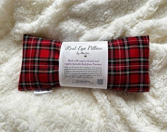 Weighted Aromatherapy Eye Pillow / Mask with Linseed & French Lavender with Washable cover,makes an Ideal Gift