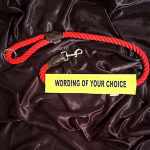 Personalised Hi Vis Dog Lead Sleeves with Black Print - Warning for Dog Safety,Training,Increase Night / Day visibiliy, Stay safe Black