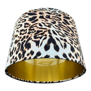 Velvet Leopard print lampshade | Jungle floor lampshade | Drum ceiling pendant | Animal Print Decor | Maximalist lampshades