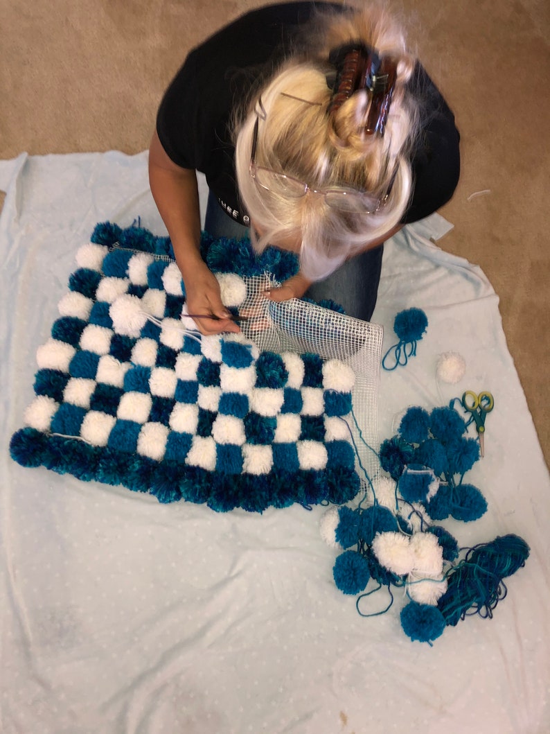Pom Pom Rug Etsy