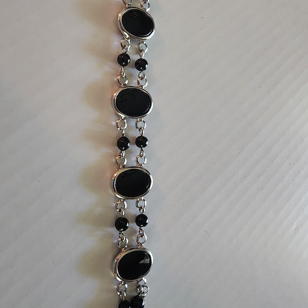 Vintage Judy Lee NOS Black beauty bracelet