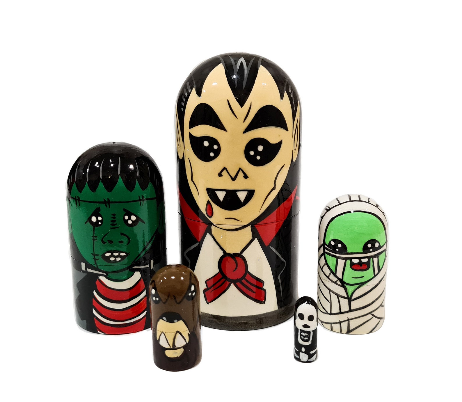 Halloween Nesting Dolls hand made 5pcs Etsy