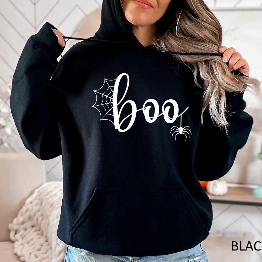 Halloween Boo Sweatshirt, Halloween Sweatshirt, Halloween Hoodies, Boo Spider Sweatshirt, Trendy Halloween Gift, Halloween Party Gifts