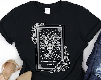 Aries Shirt, Aries Zodiac T-Shirt, Zodiac T-Shirt, Astrology Tee, Gift for Aries, Horoscopes Shirt, Aries Sign Shirt, Aries Birthday Gift