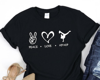 Peace Love Hip Hop Dancing Shirt White main image 1