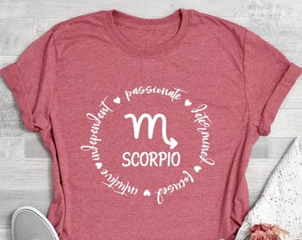 Scorpio Shirt, Scorpio Zodiac, Scorpio Gift, Zodiac Art Gifts, Zodiac Scorpio Tee, Scorpio Birthday T-Shirts