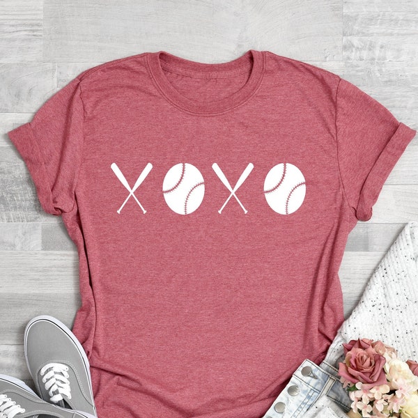 XOXO Baseball Shirt, Cute Baseball Shirts, Baseball Fan Shirt, Baseball Tees, Baseball T-Shirts, Mom Baseball Shirts, Sports Shirt, Mom Tees