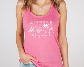 Custom Beach Bachelorette Tank Top, Bachelorette Party Outfit, Bachelorette Party Shirts, Custom Beach Bachelorette Bride Tank Top