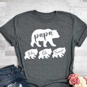 Papa Bear Shirt with Kids Names, Papa Shirt with Kid's Names, Gift for Papa , Dad Birthday Gift, Dad Gift, Father's Day Gift, Papa Bear