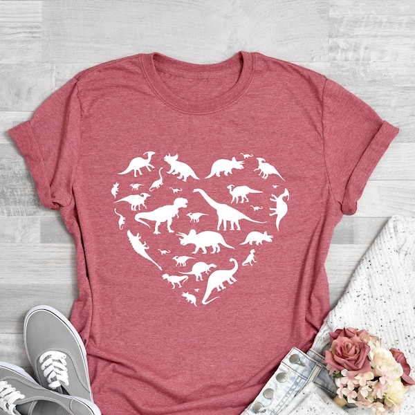 Heart of Dinosaurs, Dinosaurs Shirt, Dinosaurs T Shirt for Women, Dinosaurs for Mom, Dinosaurs T Shirt for Mother Day's Gift, Dinosaurs Tee