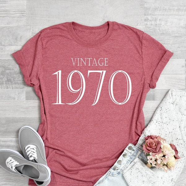 Vintage 1970 Birthday Shirt, Vintage 1970 Shirt, 1970 Birthday Gift, Retro Shirt, 1970 Birthday Party T-Shirt, 1970 Birthday Vintage T-shirt
