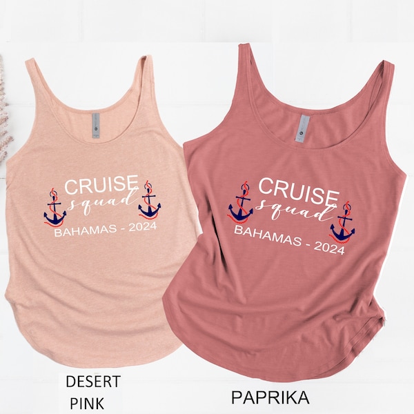 Cruise Squad Bahamas 2024 Tank Top, Crewneck And V Neck Shirt , Cruise Travel Tank Shirt, Custom Cruise Tank Top, Personalization T-Shirt