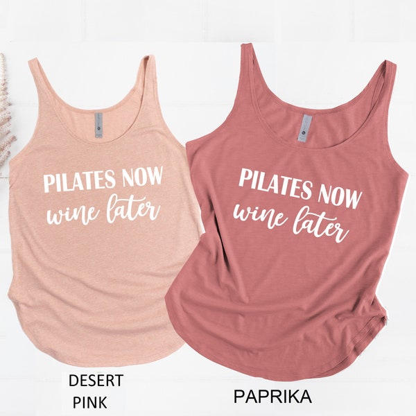 Pilates Now Wine Later, Pilates Funny Tank Top. Pilates Shirt, Pilates Tank Tops, Pilates Clothing, Pilates Shirts