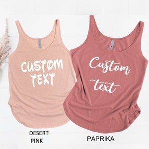 Custom Text Tank Shirt,  Custom Text Tank, Workout Tank Top, Custom Birthday Tank, Custom Bride, Fitness Tank, Cute Meditation Tank