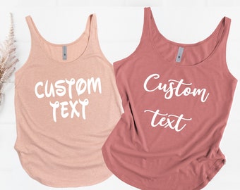 Custom Text Tank Shirt,  Custom Text Tank, Workout Tank Top, Custom Birthday Tank, Custom Bride, Fitness Tank, Cute Meditation Tank