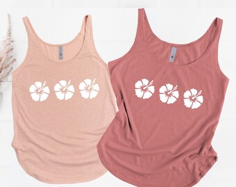 Hibiscus Tank Shirt, 3 Hibiscus Shirt, Flower Hibiscus Shirt, Hawaii Tank Shirt , Hibiscus Shirt