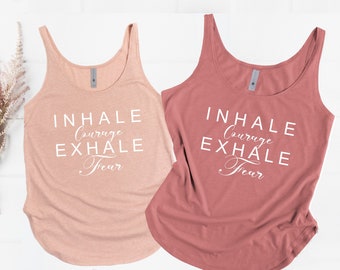 Inhale Exhale Tank Tops, Yoga Shirt, Yoga Gift Shirt, Namaste Shirt, Gift for Yogi, Meditation Shirt, Yoga Tee, Yoga T Shirt, Women Tank Top