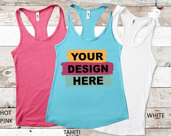 Custom Tank Top, Personalized Tank Top, Custom Text Tank Top, Custom Design Tank, Your Design Here Tank Tops, Woman Racerback Tank Tops