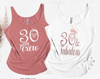 30 and Fabulous Tank Tops , 30th Birthday Gift, 30th birthday gift for women, 30th birthday tank top