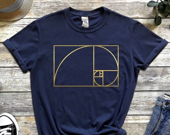 Fibonacci Spiral Shirt, Fibonacci T-Shirt, Fibonacci Science Math Shirt, Golden Ratio T-Shirt, Math T-Shirt, Golden Spiral Shirt