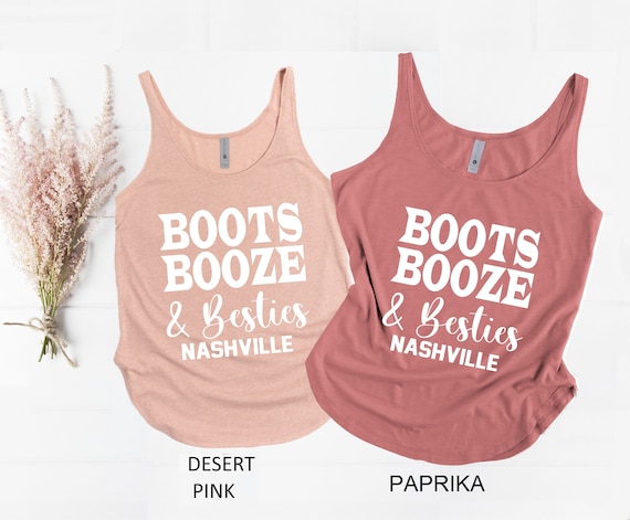 Boots Booze and Besties Tank Top, Custom Besties Trip Shirt, Nashville Girl Trip Tee, Bachelorette Party Gift, Nashville Tee, Girl Trip Gift
