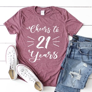 21st Birthday Shirt Birthday Party Tee 21th Birthday T-shirt - Etsy