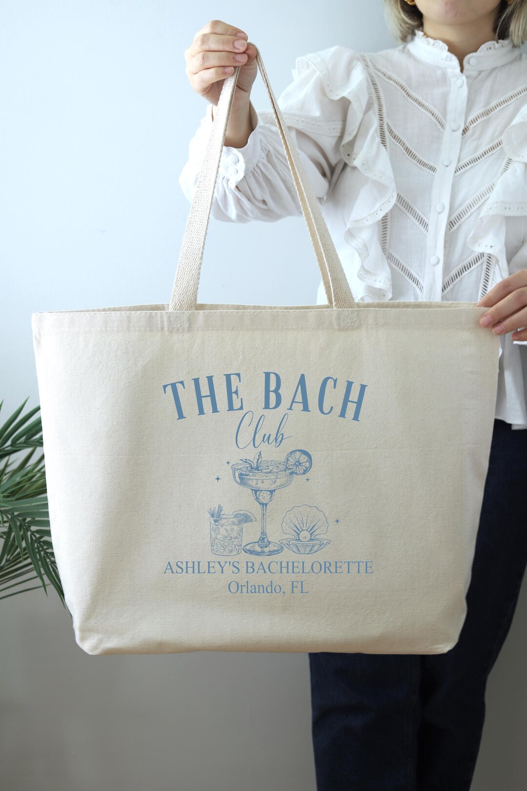 Custom the Bach Club Tote Bag, Beach Bachelorette Gift, Personalized ...