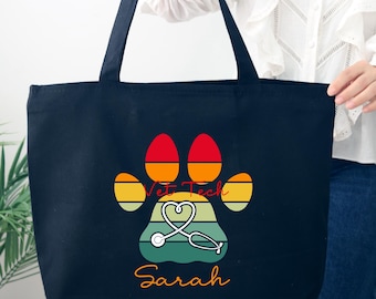 Bolsa de mano personalizada para técnico veterinario, regalo para técnico veterinario, regalo para veterinario, regalo de la Semana del Técnico Veterinario, regalo de la Semana de Reconocimiento al Técnico