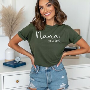 Nana Est 2024 Shirt, Nana Gift, Nana Announcement Shirt, Nana T-shirt, Cute Nana Gift, New Grandma Shirt image 11