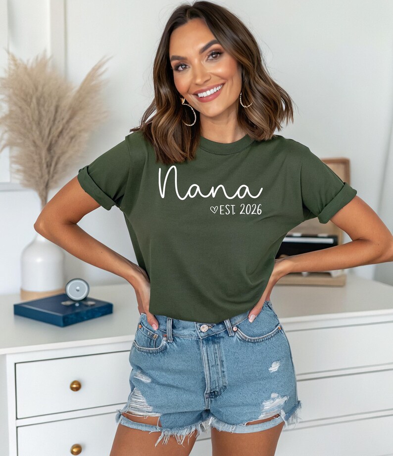 Nana Est 2024 Shirt, Nana Gift, Nana Announcement Shirt, Nana T-shirt, Cute Nana Gift, New Grandma Shirt image 11