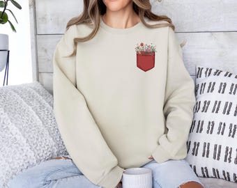 Wild Flowers Sweatshirt, Floral Hoodie, Boho Floral Sweatshirt, Botanical Shirt, Wildflower Sweatshirt, Botanical Flowers Hoodie
