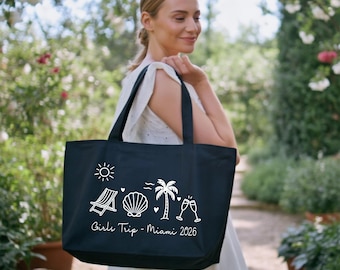 Custom Girls Trip Tote Bag, Girls Weekend Gifts,  Girls Traveler Gift Bag, Girls Vacation Gift Bag, Girls Trip Gift, Travel Beach Tote Bag
