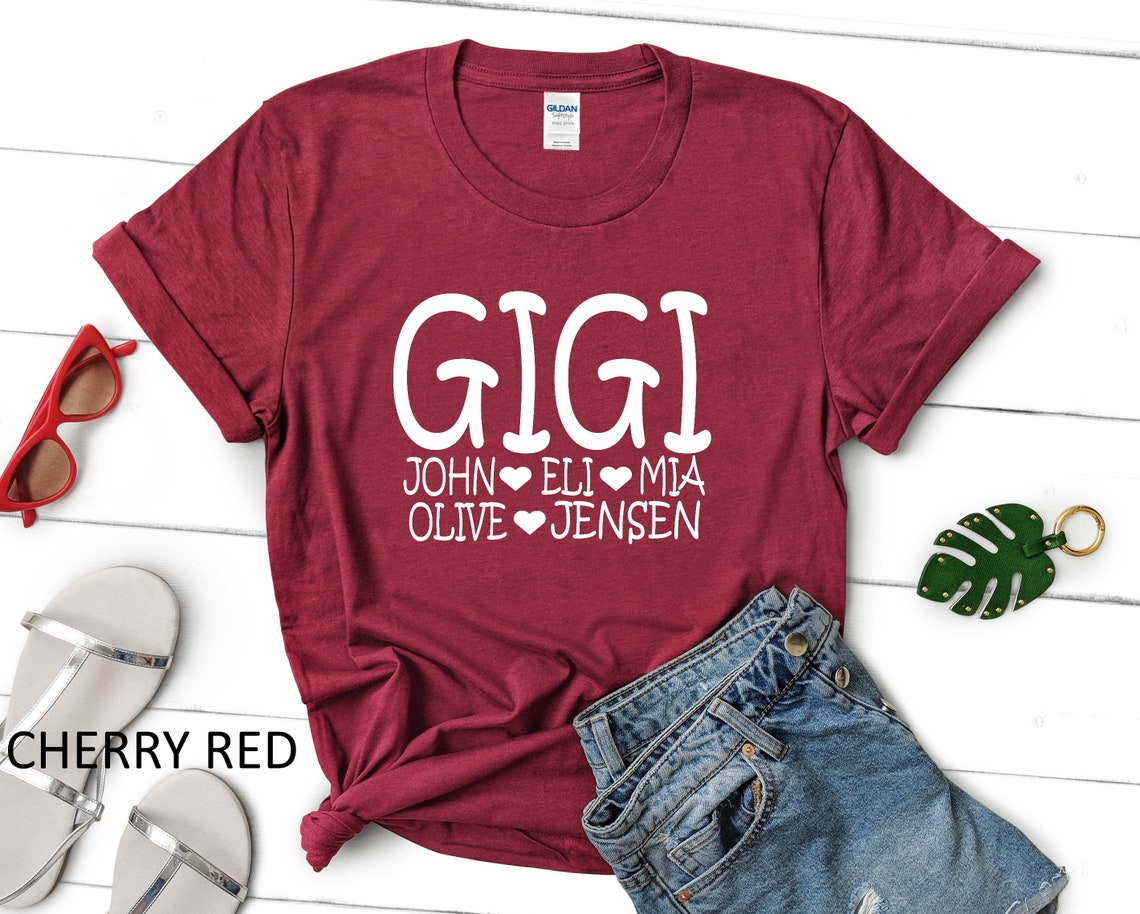 Personalized Gigi T-Shirt With Grandkids Names Gigi Tee | Etsy