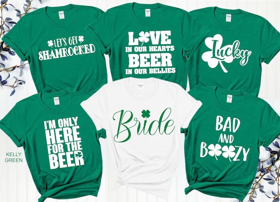 Bad And Boozy Shirt Shamrock Lucky St Patrick Day Drinking T-Shirt Bad And Boozy Shirt Shamrock Lucky St Patrick Day Drinking T-Shirt