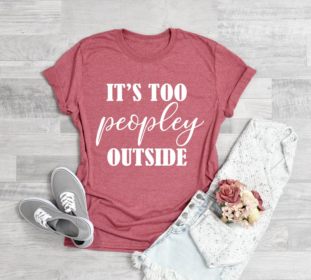 T-shirt Uomo "It's Too Peopley" – Maglietta Divertente Sarcastica Per Introversi, Nero/grigio
