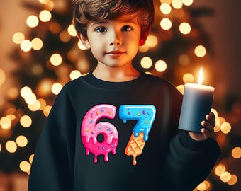 Six Seven Ice Cream Sweatshirt, Trendy Gen Z Sweatshirt, Viral Internet Meme Humor Sweatshirt, Funny Meme Sweatshirt, Sarcastic 6 7 Sweater