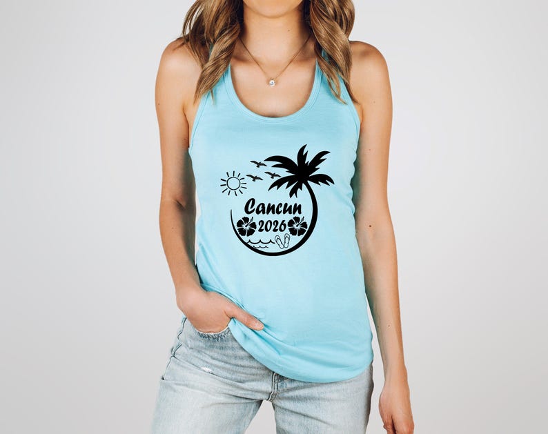 Cancun Tank Shirt, Cancun Shirt, Cancun Tank Tops, Cancun Beach Shirt, Cancun Holiday Shirt, Cancun Trip Shirt, Cancun Girls Trip 2025 image 1
