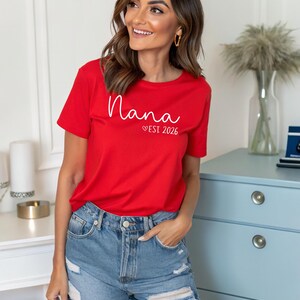 Nana Est 2024 Shirt, Nana Gift, Nana Announcement Shirt, Nana T-shirt, Cute Nana Gift, New Grandma Shirt image 4