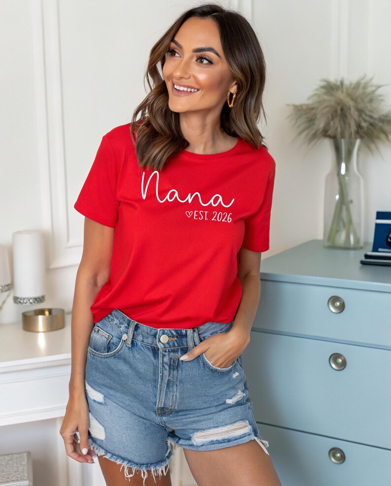 Nana Est 2024 Shirt, Nana Gift, Nana Announcement Shirt, Nana T-shirt, Cute Nana Gift, New Grandma Shirt image 4