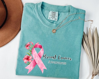 Comfort Colors®    Breast Cancer Awareness Month Shirt, Cancer Pink Ribbon Tee, Motivational T-Shirt