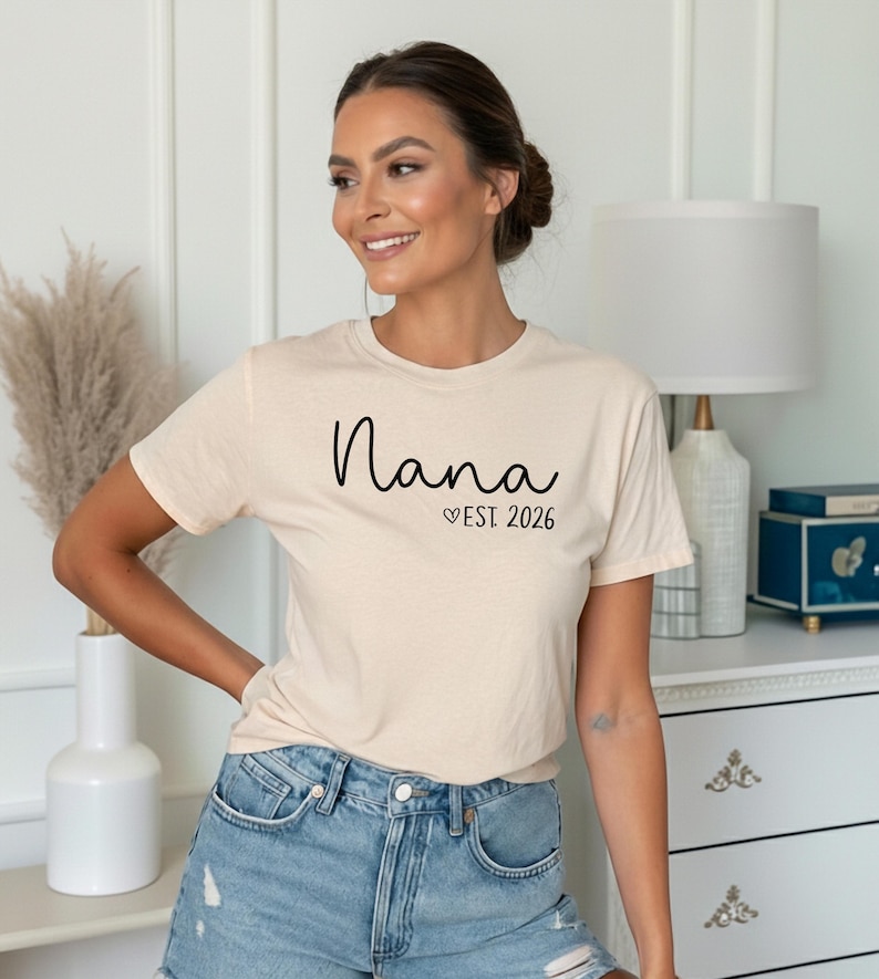 Nana Est 2024 Shirt, Nana Gift, Nana Announcement Shirt, Nana T-shirt, Cute Nana Gift, New Grandma Shirt image 1