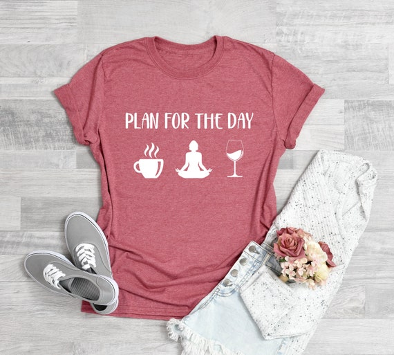 Coffee yoga wine shirt Clearance