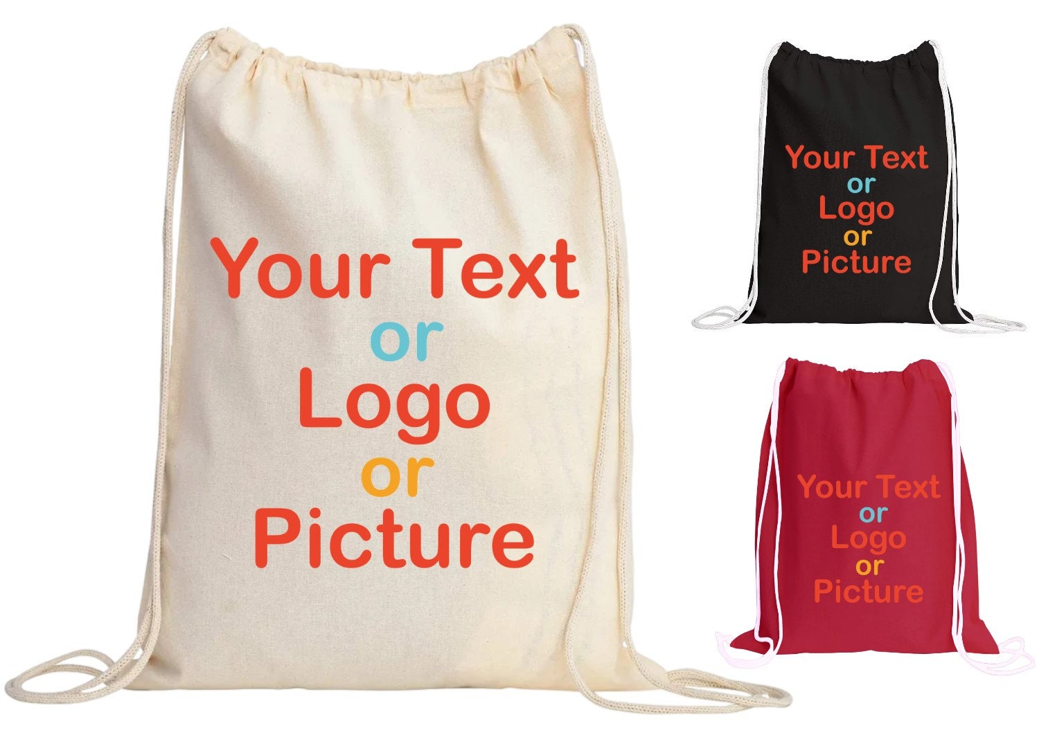 Custom Drawstring Back Bag, Personalised Drawstring Bags, Custom Text  Drawstring Bag, Drawstring Bag for School, Drawstring Bag for Wedding