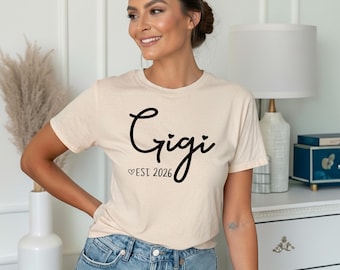 Gigi Est Shirt, Gigi Gift, Gigi Announcement Shirt, Gigi T-shirt, Cute Gigi Gift, New Gigi Shirt, Promoted to Gigi, Gigi Shirt