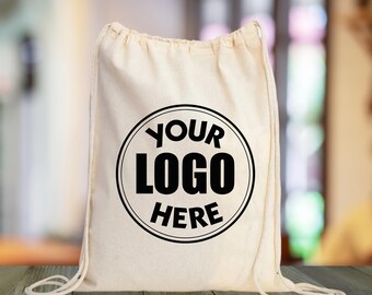 Custom Drawstring Bag, Business Logo Bags, Custom Text Drawstring Bag, Your Design Here Bag, Custom Logo Bags, Logo Tote Bag