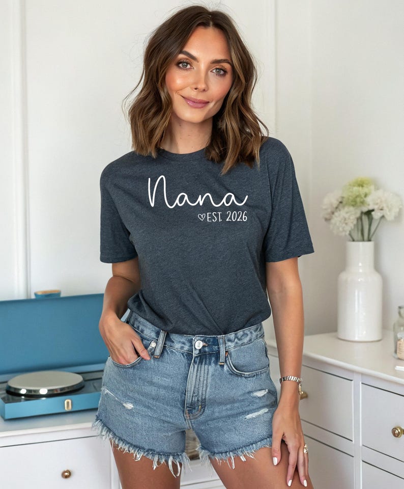 Nana Est 2024 Shirt, Nana Gift, Nana Announcement Shirt, Nana T-shirt, Cute Nana Gift, New Grandma Shirt image 3