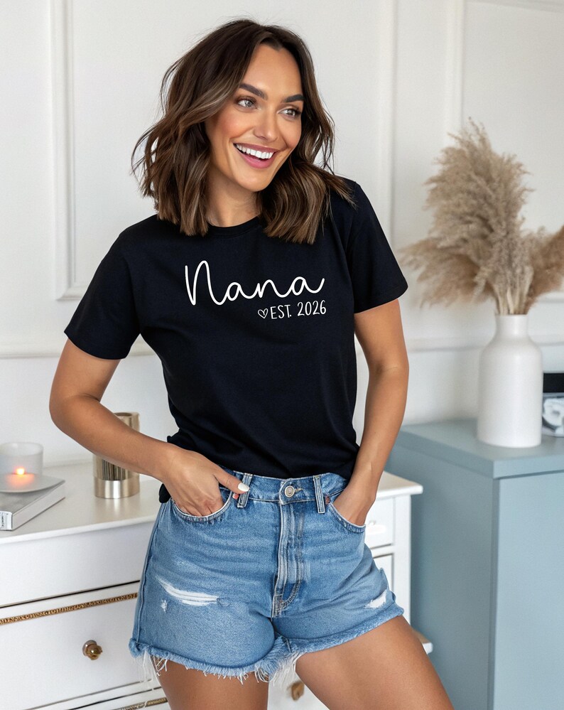 Nana Est 2024 Shirt, Nana Gift, Nana Announcement Shirt, Nana T-shirt, Cute Nana Gift, New Grandma Shirt image 2