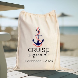 Personalized Cruise Backpack, Custom Cruise Drawstring Backpack, Cruise Squad Bag, Cruise Vacation Drawstring Bag,  Cruise Family Backpack