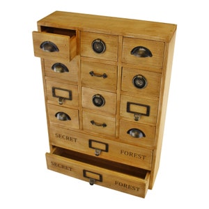 Vintage Style 14 Drawer Rustic Storage Unit With Drawers