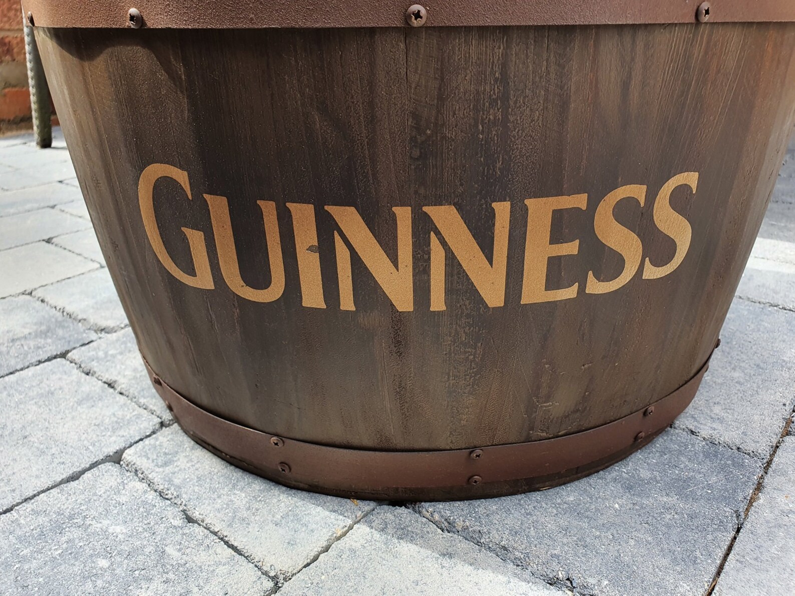 Guinness Brown Wooden Ale Barrel Mancave Bar Storage Keg Etsy